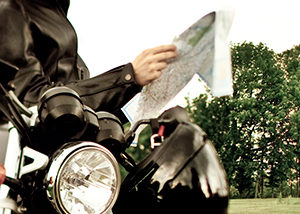 biker holding map